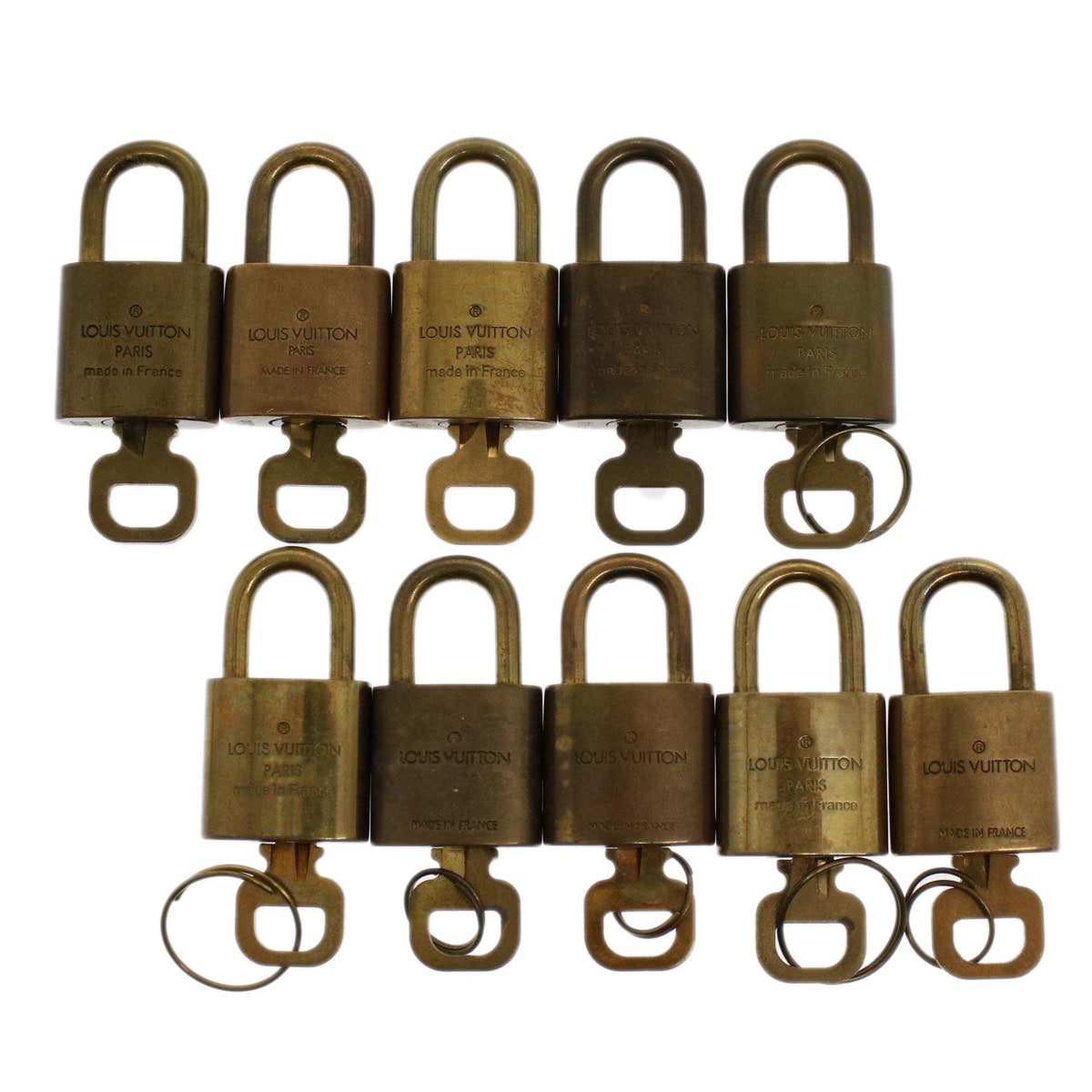 LOUIS VUITTON Padlock 10set Gold Tone LV Auth ep1731