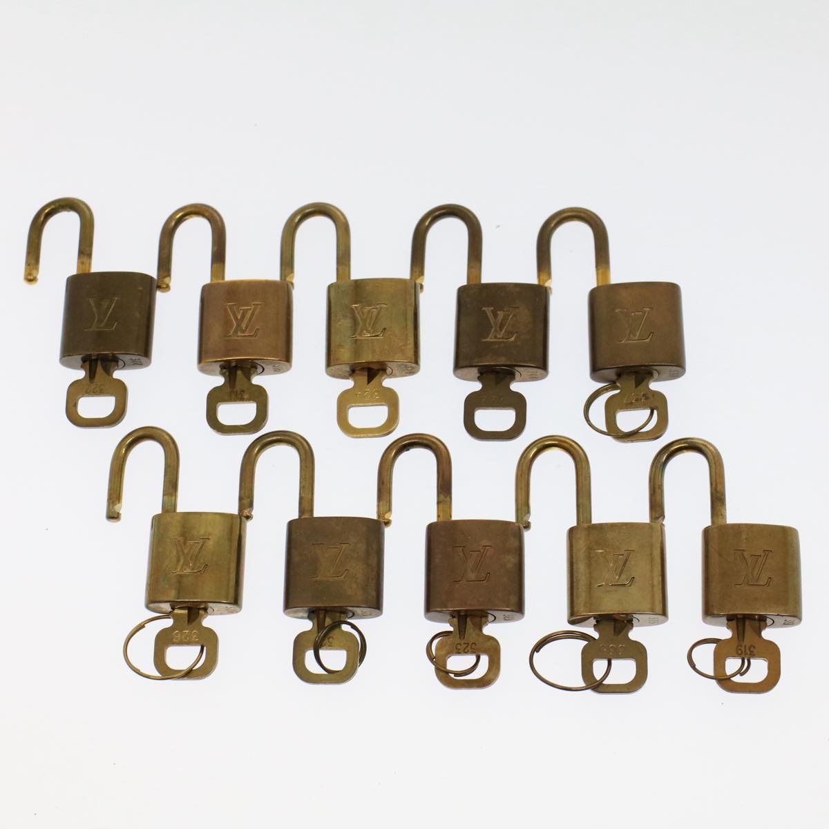 LOUIS VUITTON Padlock 10set Gold Tone LV Auth ep1731