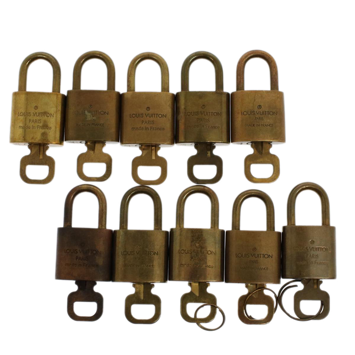 LOUIS VUITTON Padlock 10set Gold Tone LV Auth ep1732