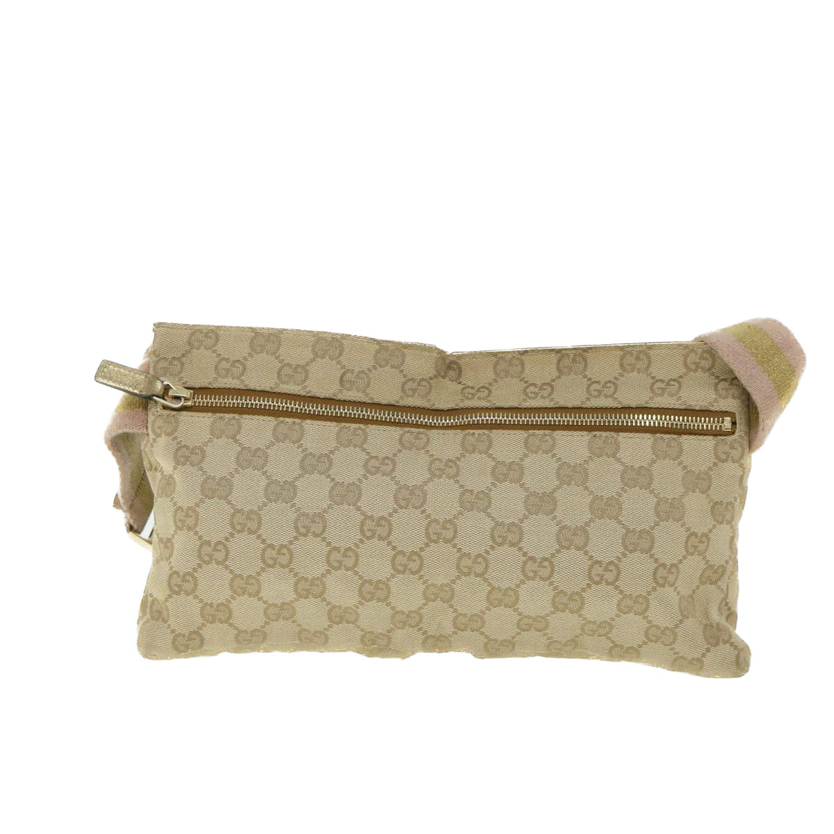 GUCCI GG Canvas Sherry Line Waist bag Beige Gold pink 28566 Auth ep1738