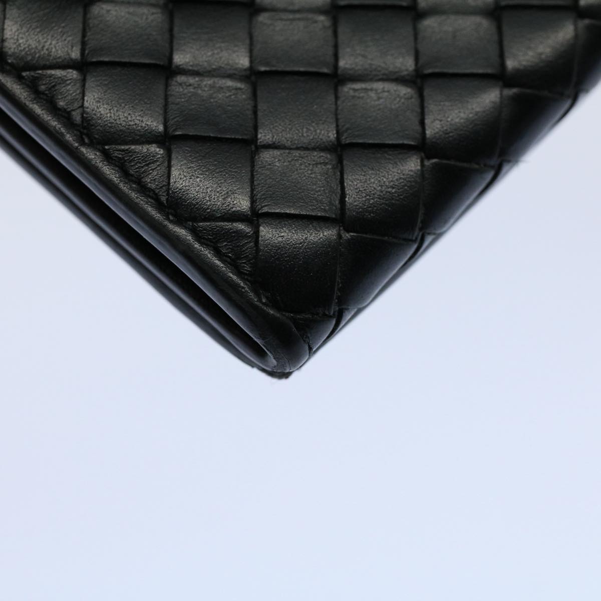 BOTTEGAVENETA INTRECCIATO Long Wallet Leather Black Auth ep1751