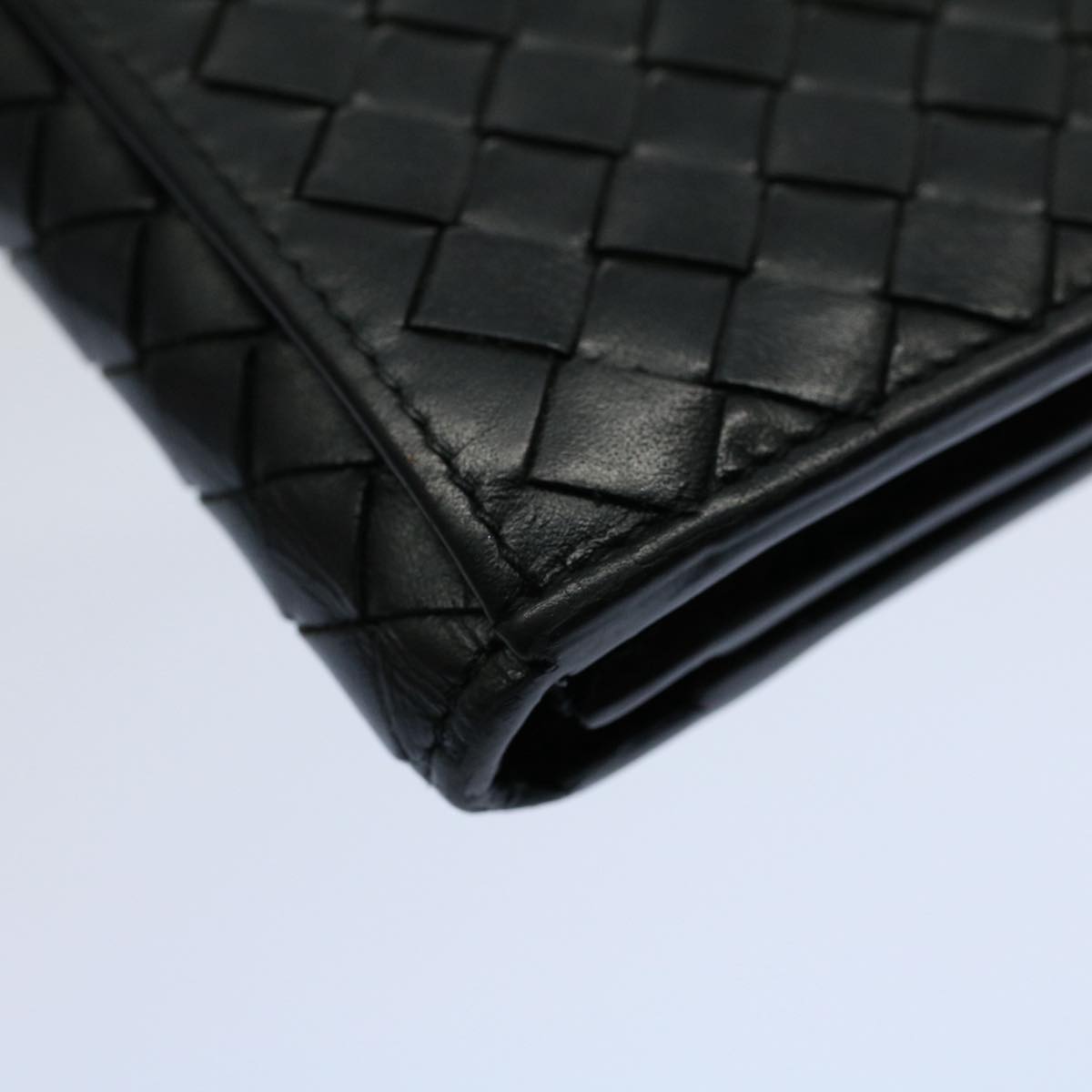 BOTTEGAVENETA INTRECCIATO Long Wallet Leather Black Auth ep1751