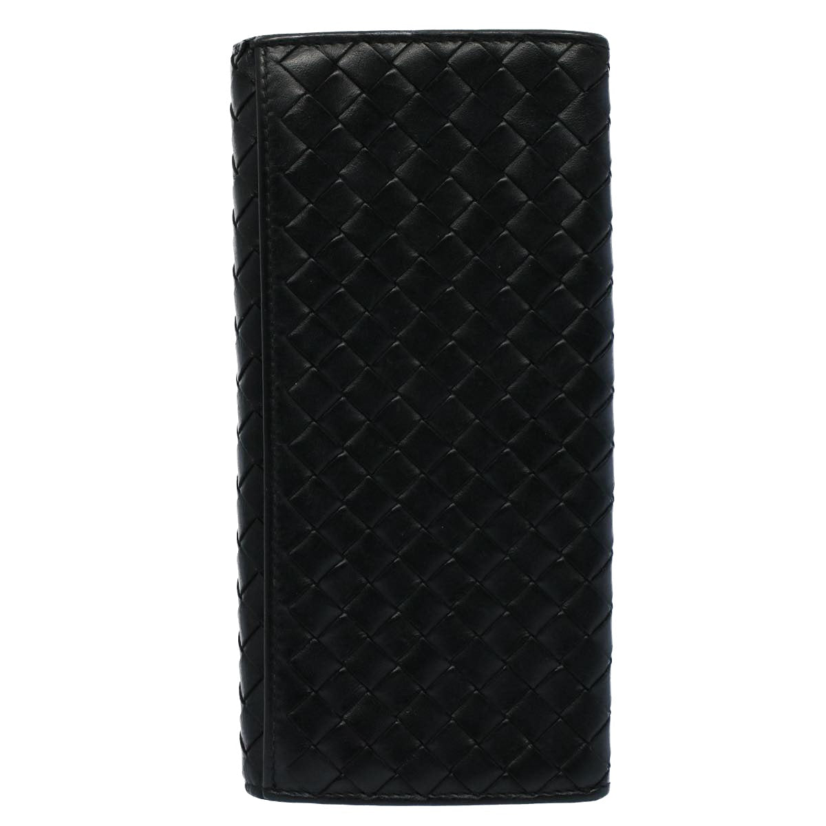 BOTTEGAVENETA INTRECCIATO Long Wallet Leather Black Auth ep1751