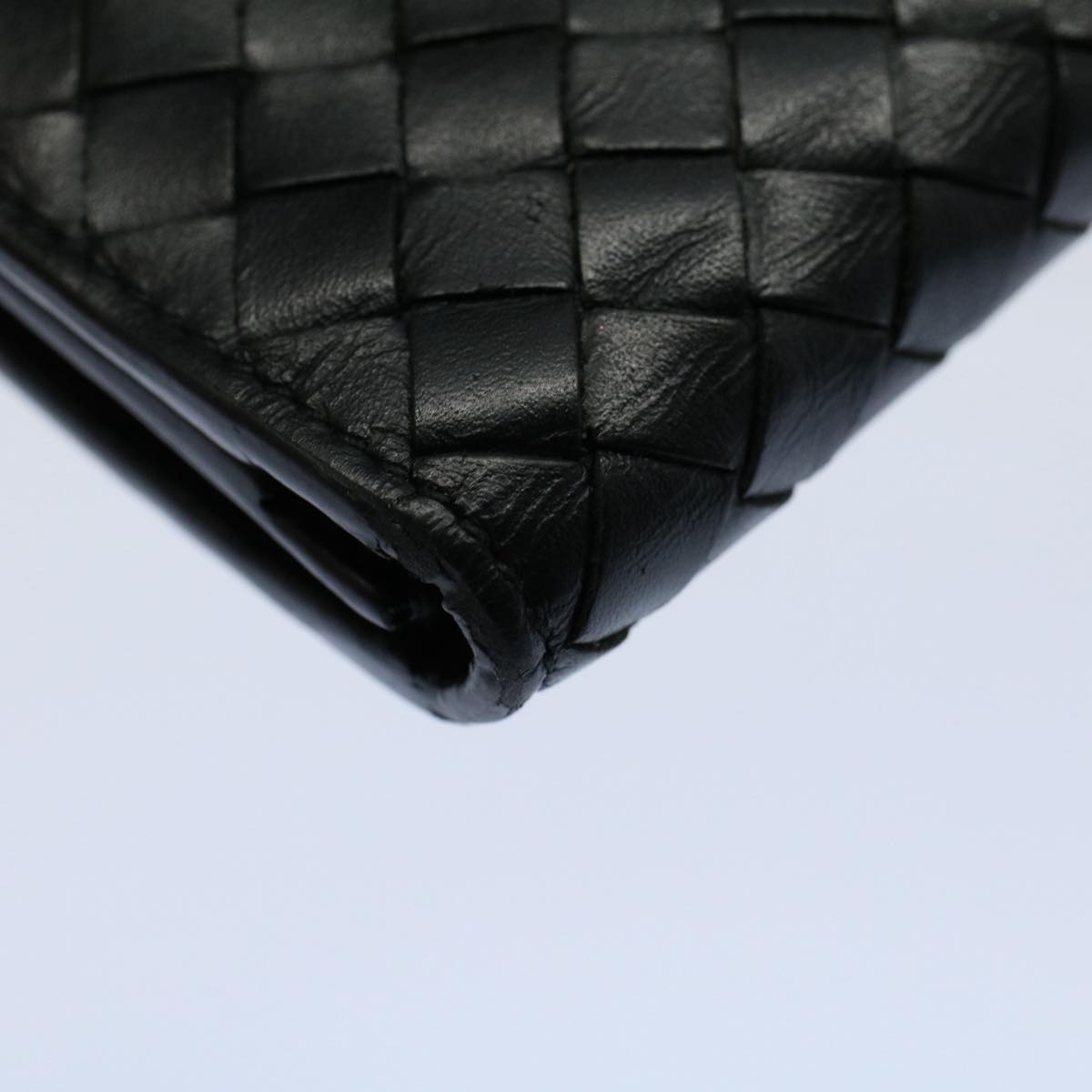 BOTTEGAVENETA INTRECCIATO Long Wallet Leather Black Auth ep1751