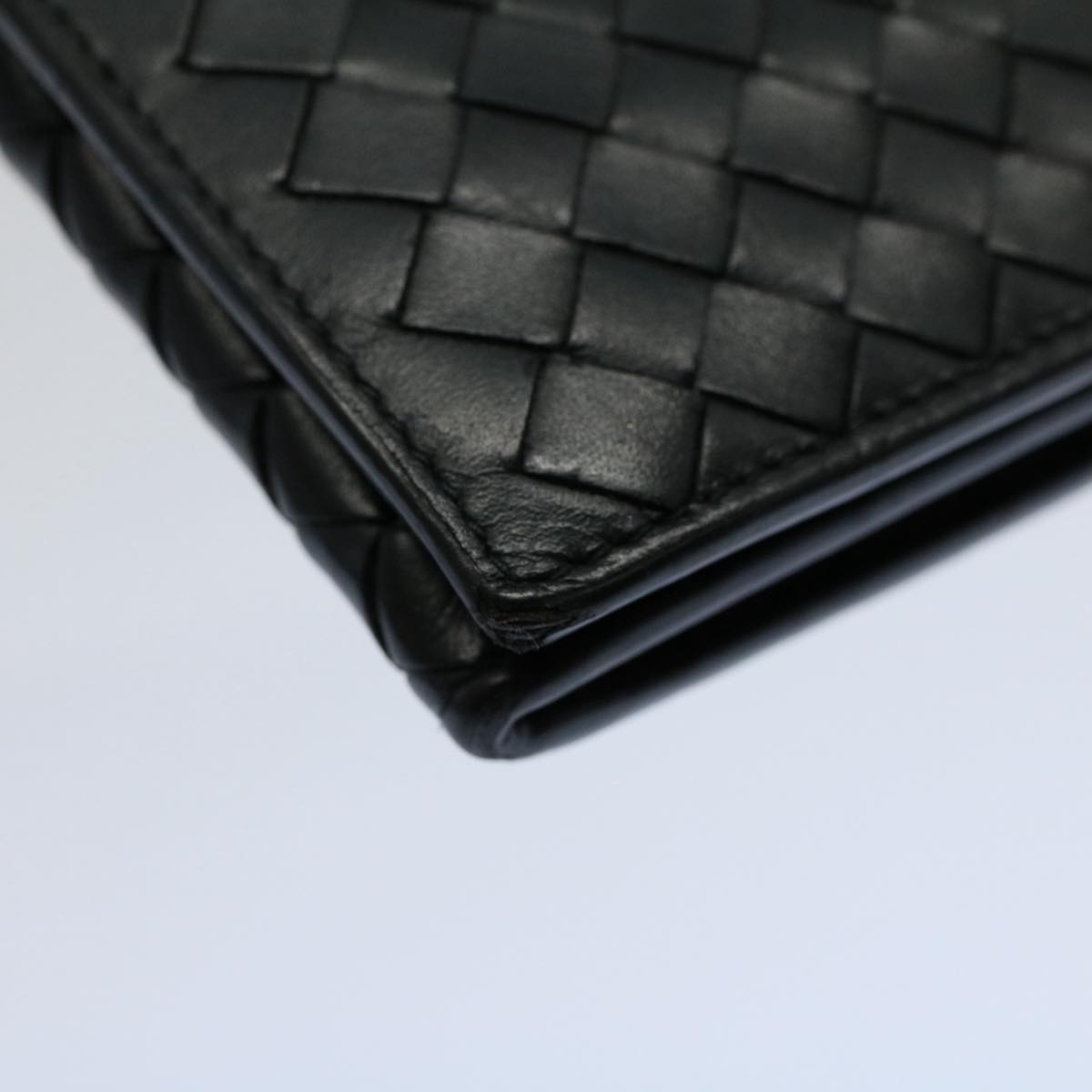 BOTTEGAVENETA INTRECCIATO Long Wallet Leather Black Auth ep1751