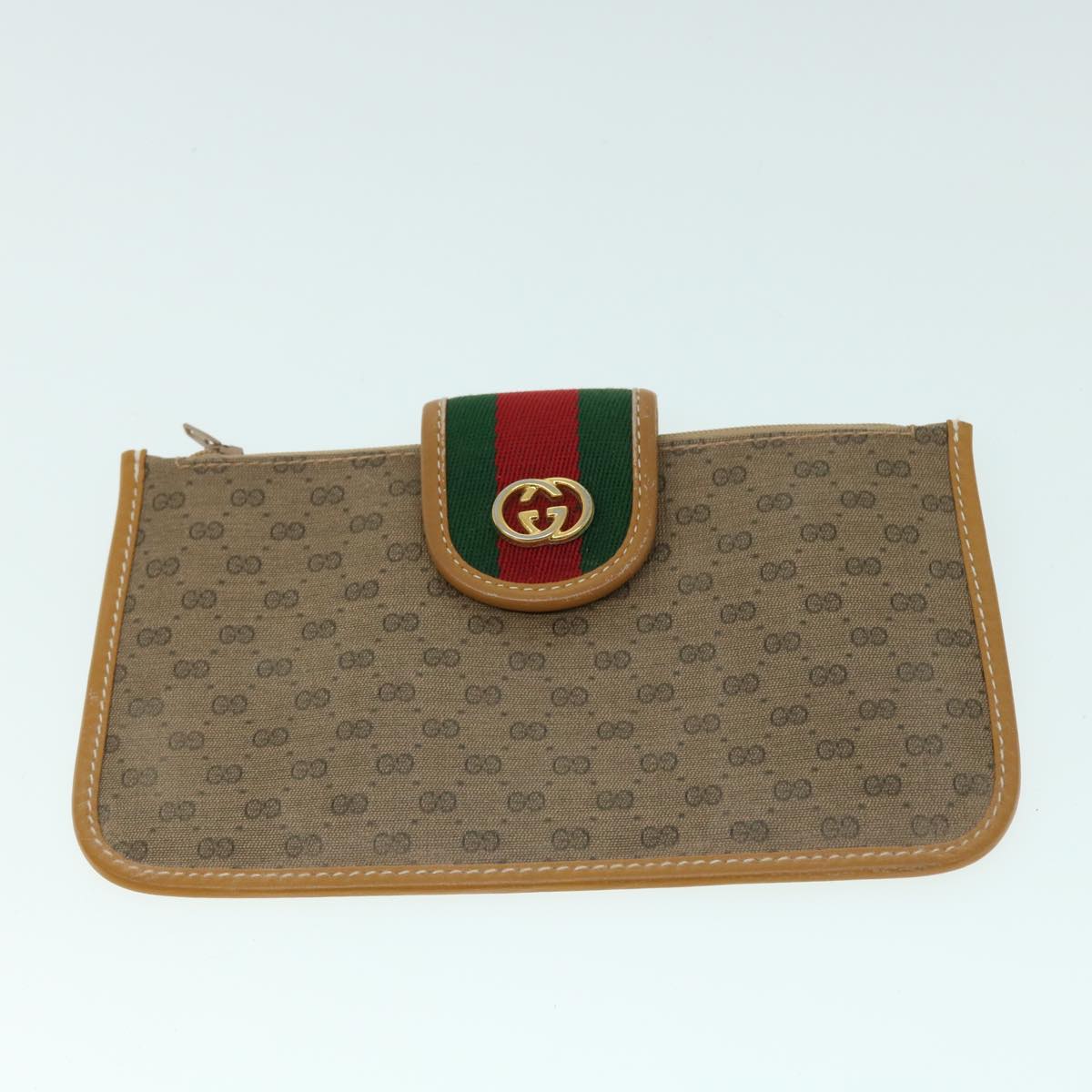 GUCCI Micro GG Canvas Web Sherry Line Shoulder Bag Beige 001 56 0944 Auth ep1776