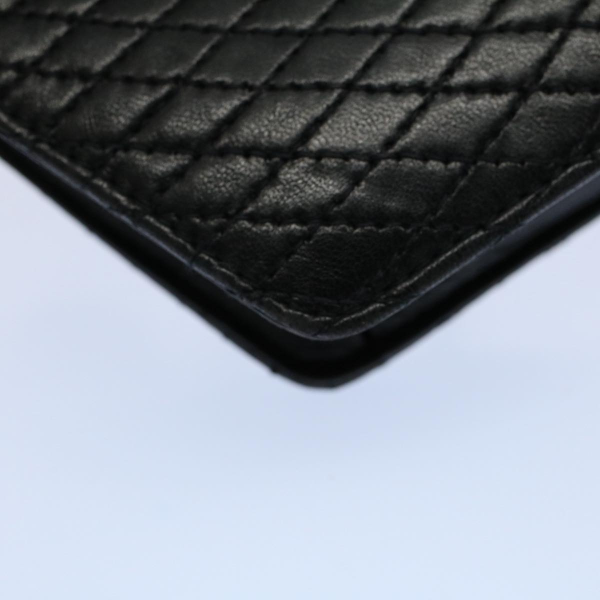 BALLY Quilted Chain Shoulder Bag Leather Black Auth ep1780