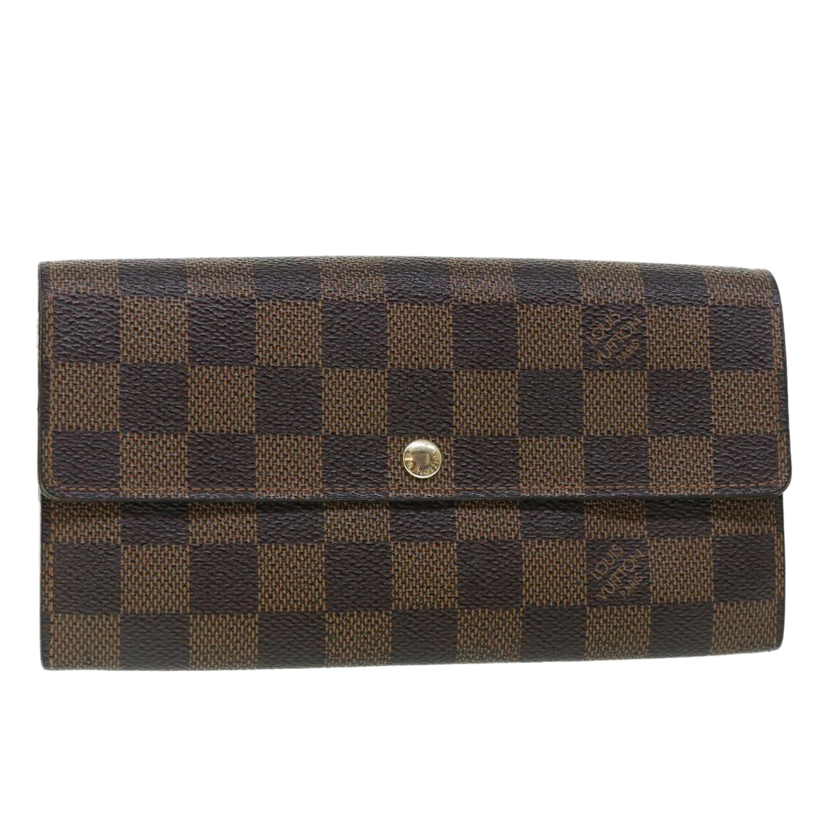 LOUIS VUITTON Damier Ebene Portefeuille Sarah Long Wallet N61734 LV Auth ep1792