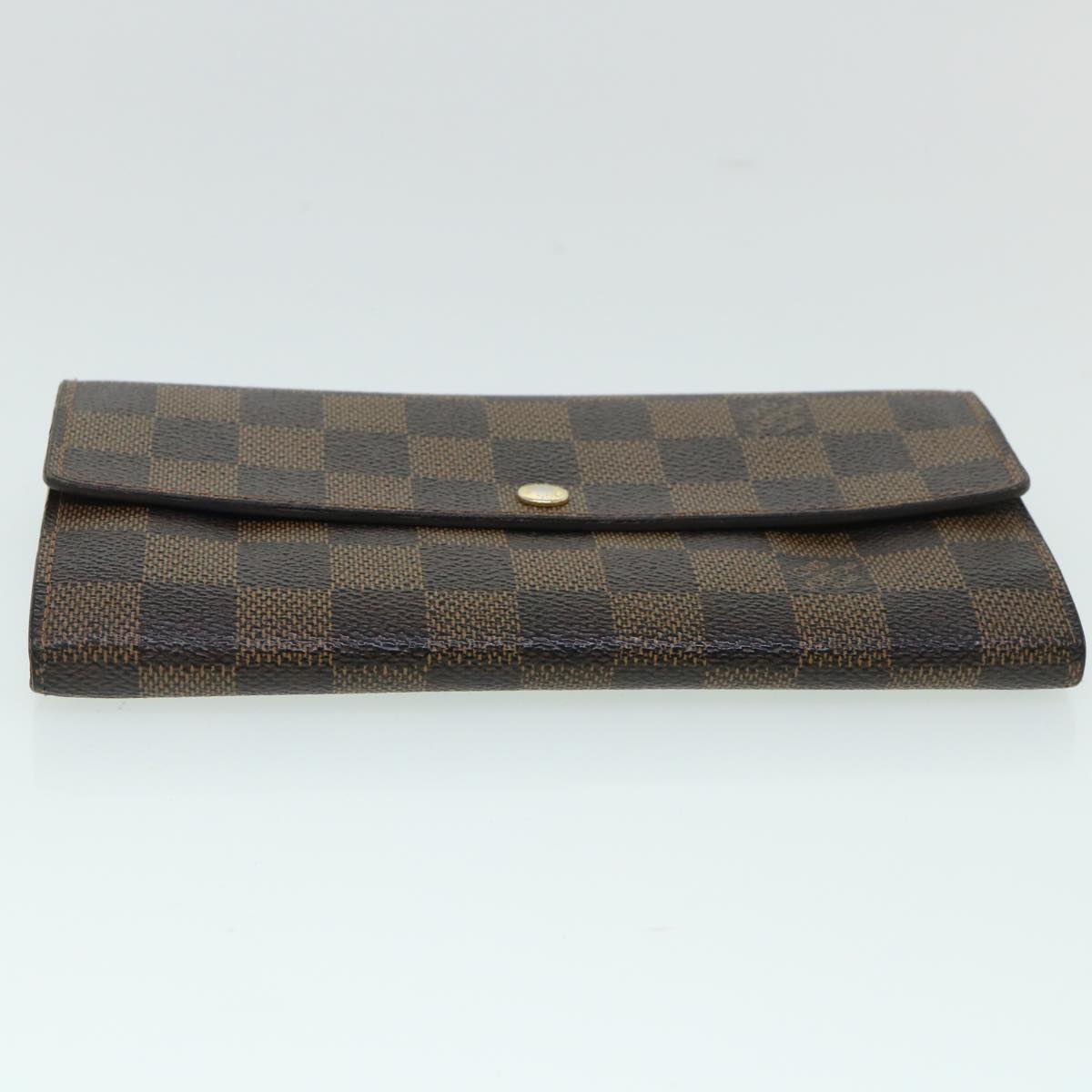 LOUIS VUITTON Damier Ebene Portefeuille Sarah Long Wallet N61734 LV Auth ep1792