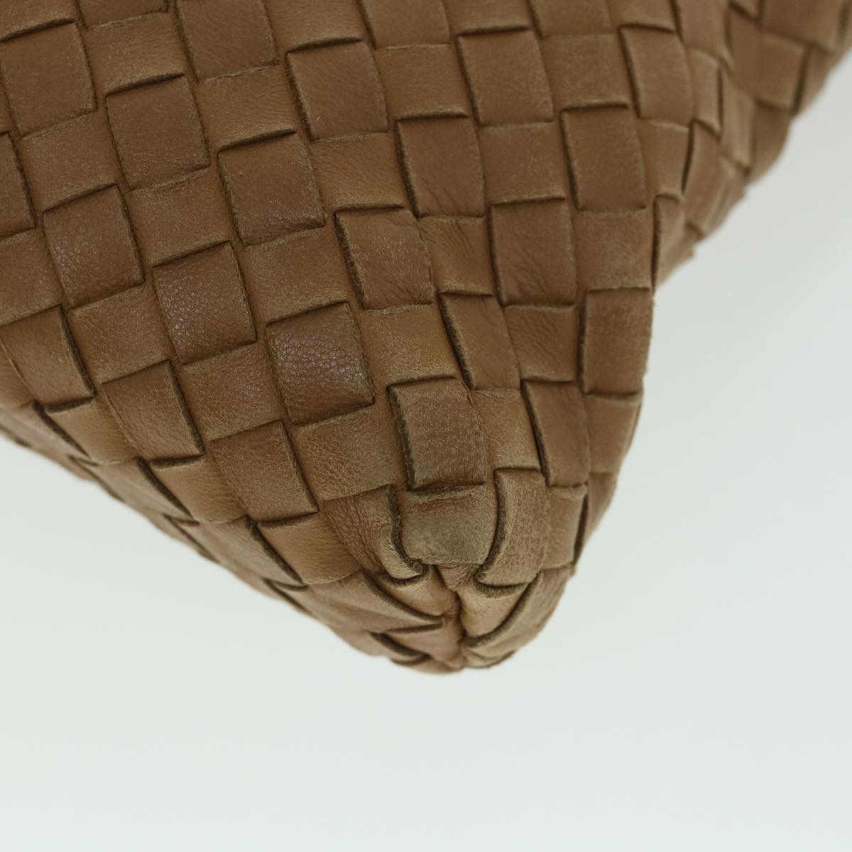 BOTTEGAVENETA INTRECCIATO Shoulder Bag Leather Brown Auth ep1827