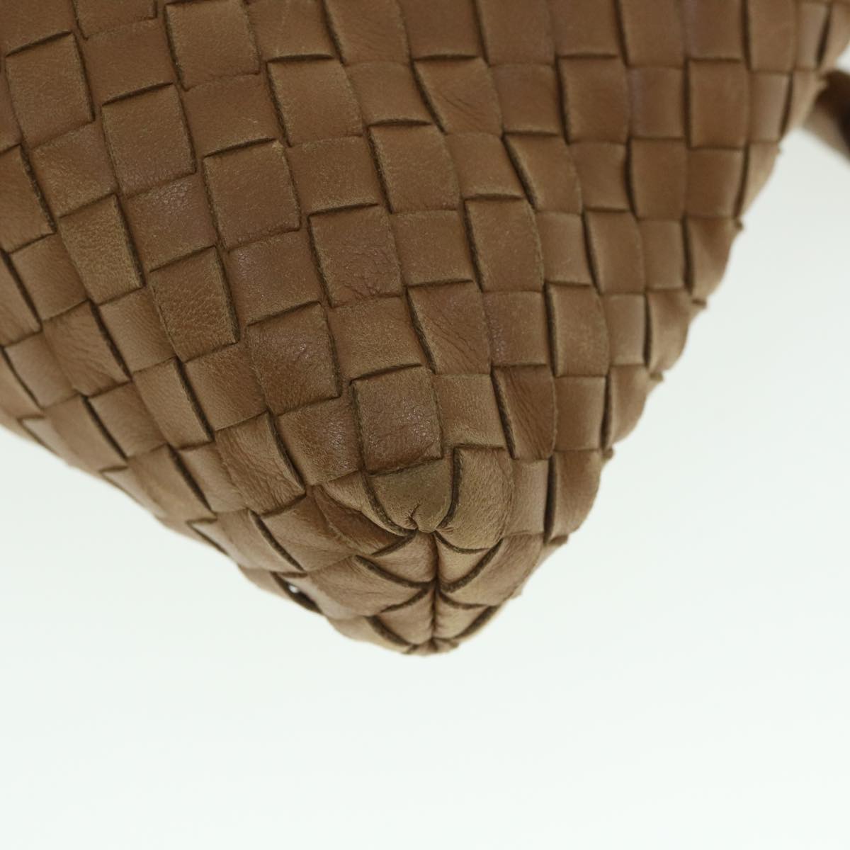 BOTTEGAVENETA INTRECCIATO Shoulder Bag Leather Brown Auth ep1827