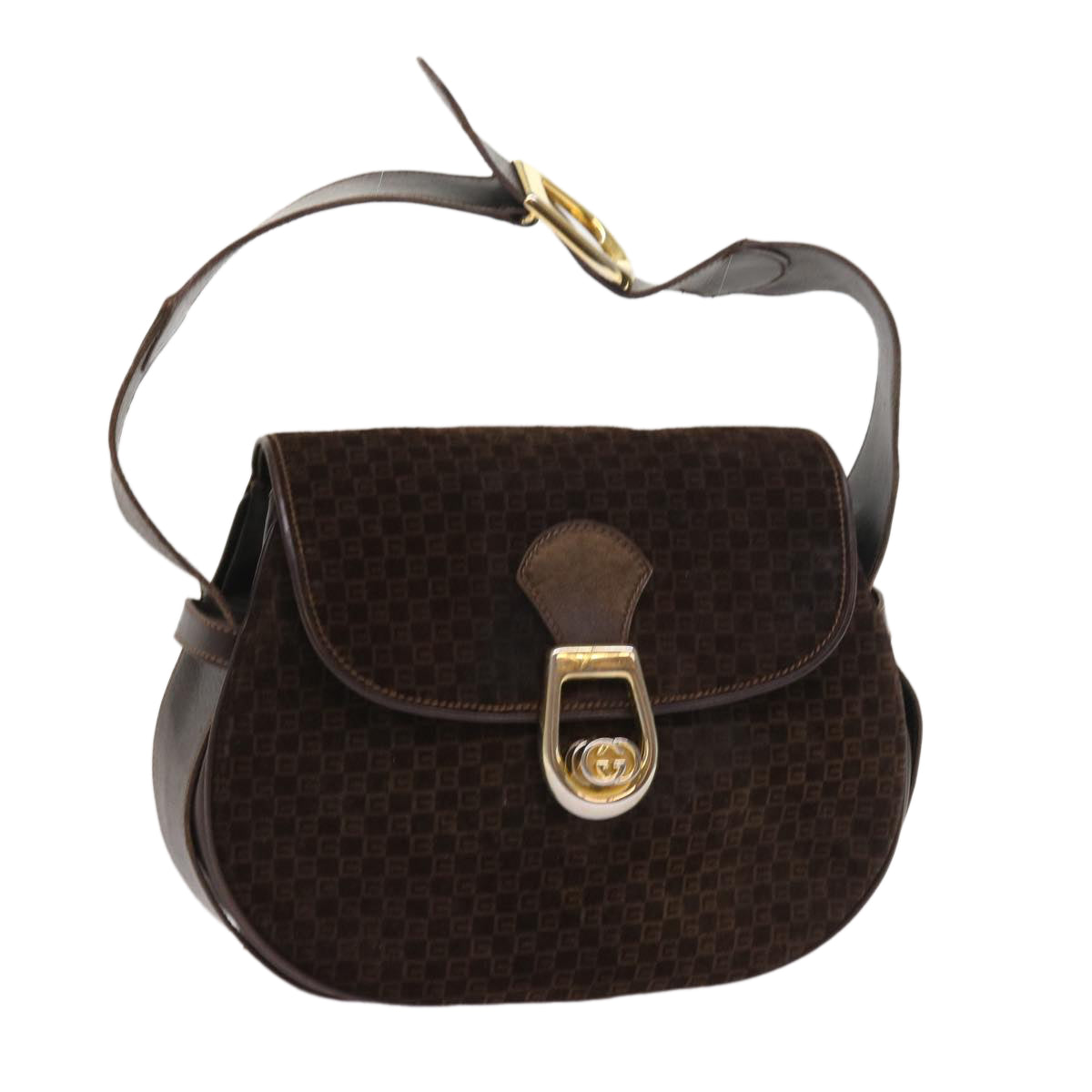 GUCCI Shoulder Bag Suede Brown Auth ep1864