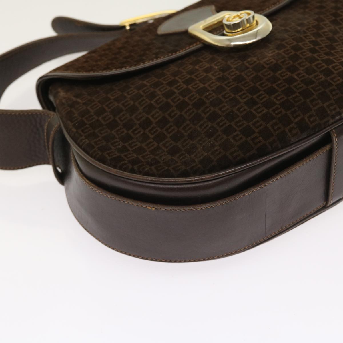 GUCCI Shoulder Bag Suede Brown Auth ep1864