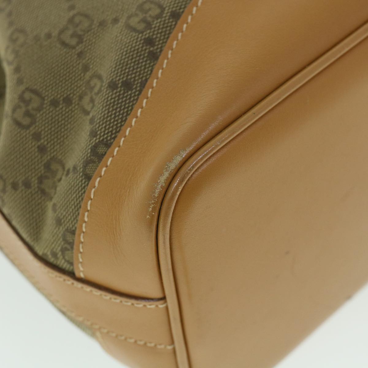 GUCCI GG Canvas Shoulder Bag Khaki Brown Auth ep1871