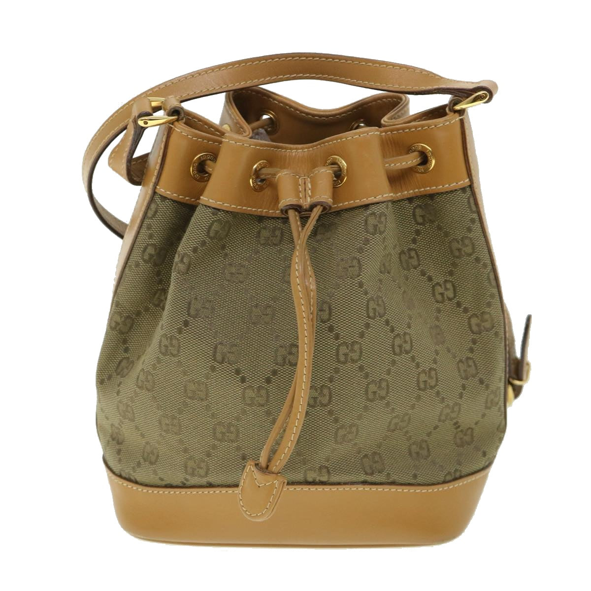 GUCCI GG Canvas Shoulder Bag Khaki Brown Auth ep1871