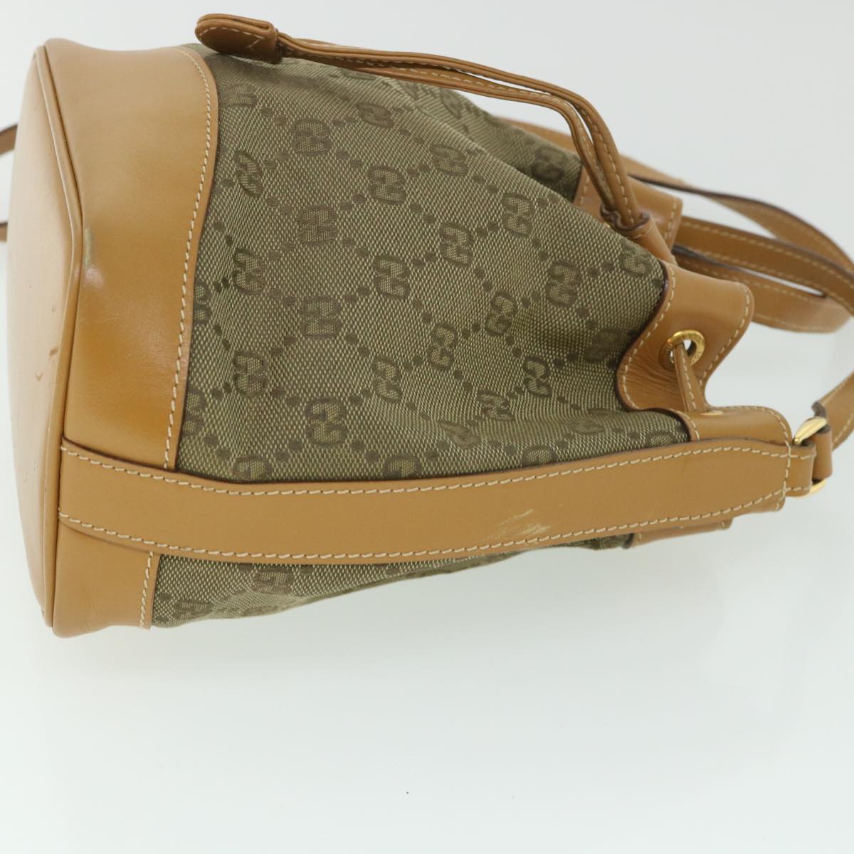 GUCCI GG Canvas Shoulder Bag Khaki Brown Auth ep1871