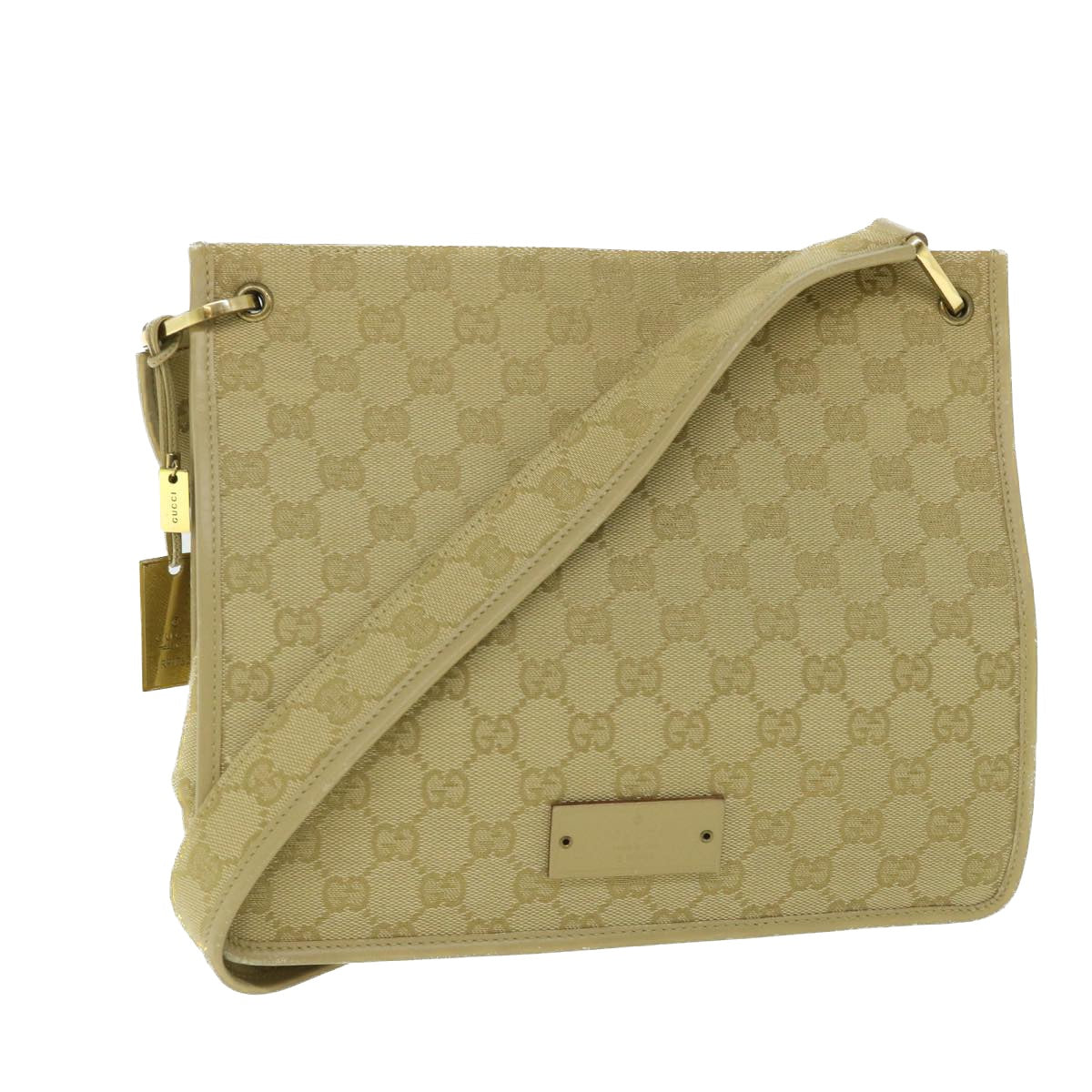 GUCCI GG Canvas Shoulder Bag Beige 91762 Auth ep1900