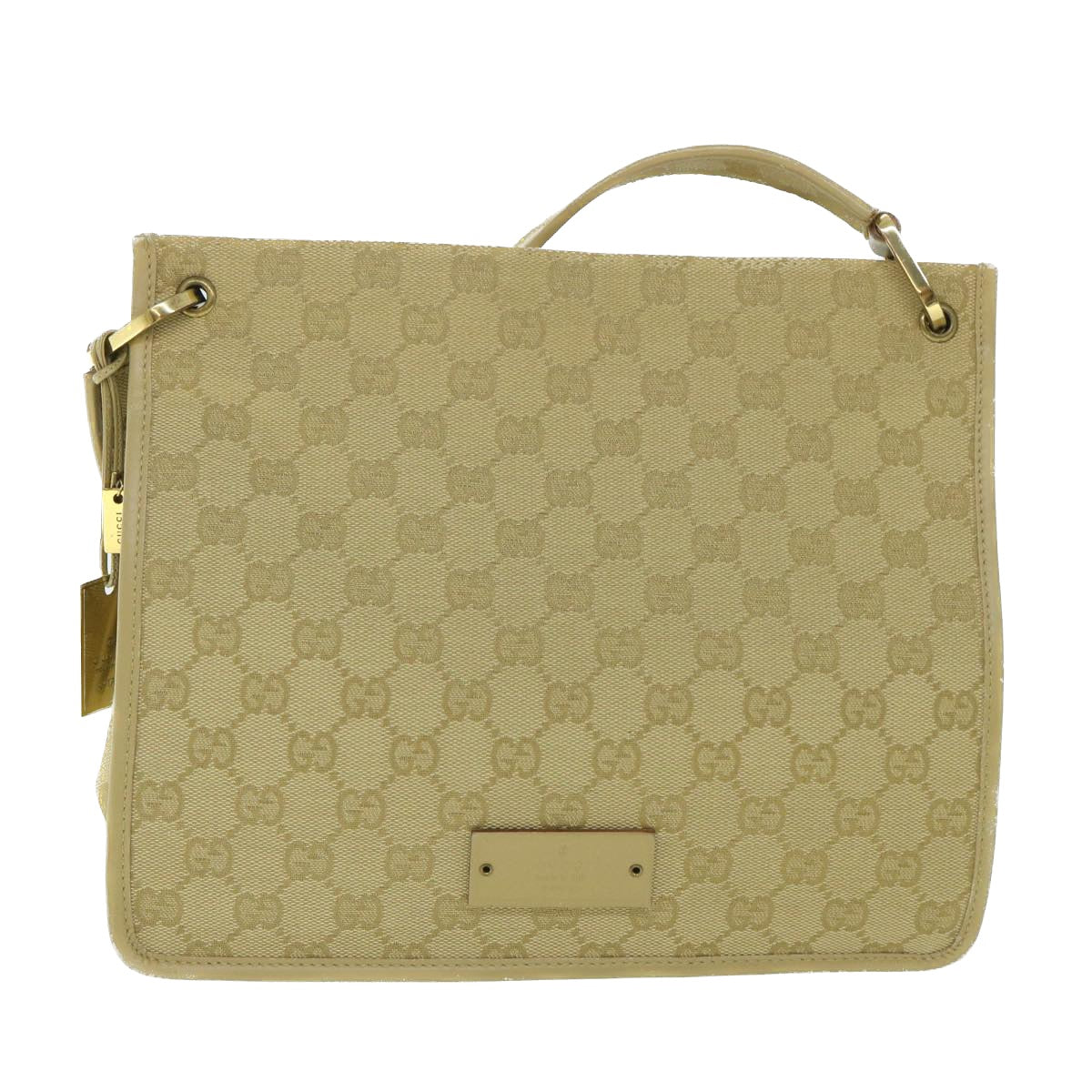 GUCCI GG Canvas Shoulder Bag Beige 91762 Auth ep1900