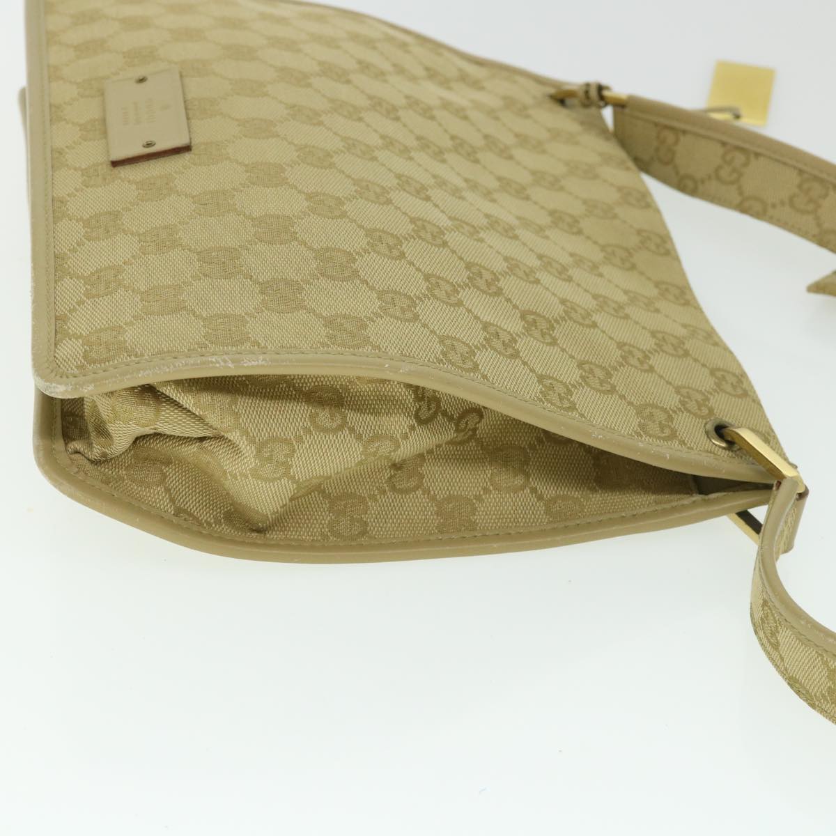 GUCCI GG Canvas Shoulder Bag Beige 91762 Auth ep1900