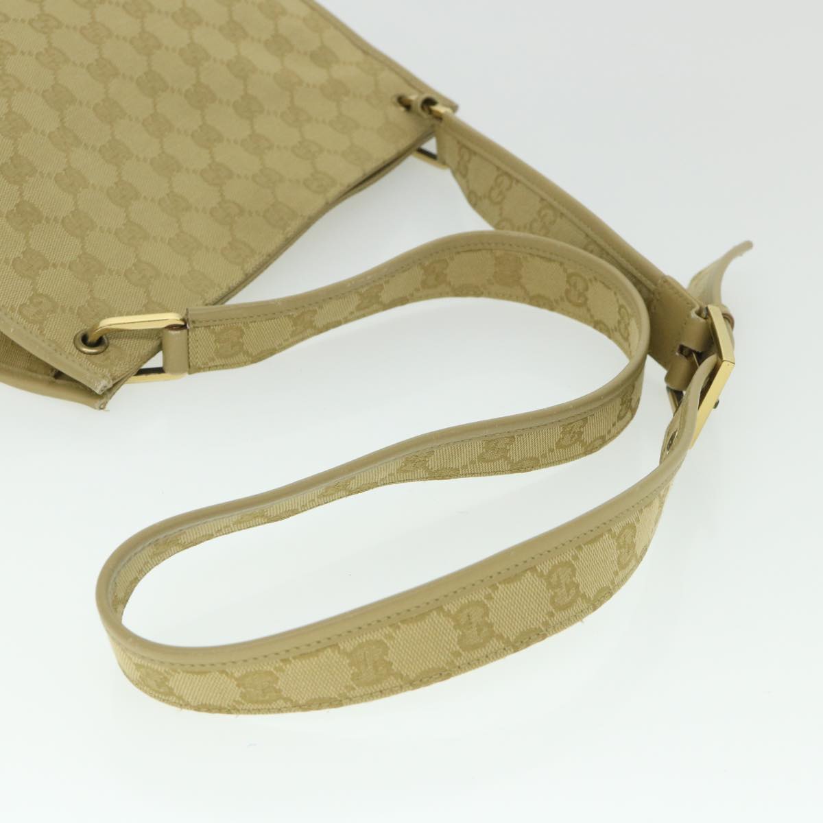 GUCCI GG Canvas Shoulder Bag Beige 91762 Auth ep1900