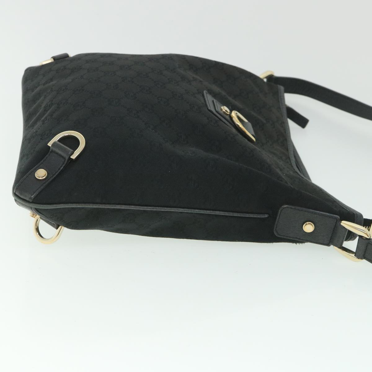 GUCCI GG Canvas Shoulder Bag Black 131326 Auth ep1943