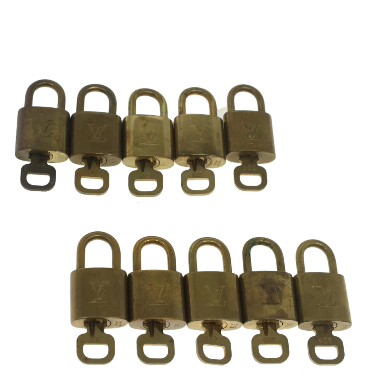 LOUIS VUITTON Padlock 10set Gold Tone LV Auth ep1992