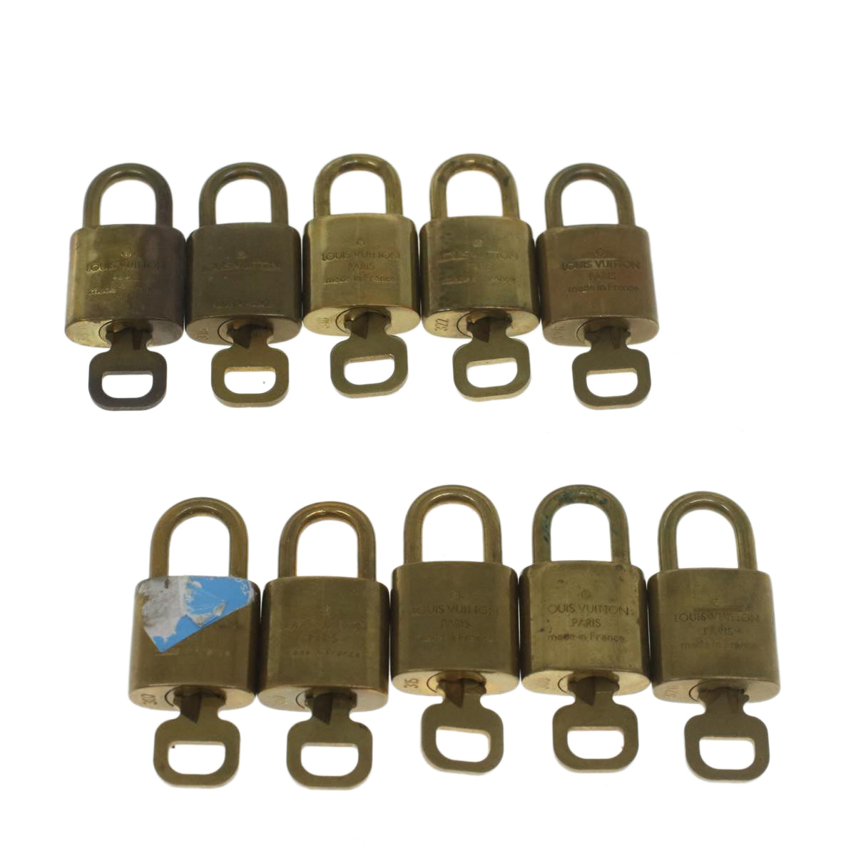 LOUIS VUITTON Padlock 10set Gold Tone LV Auth ep1992