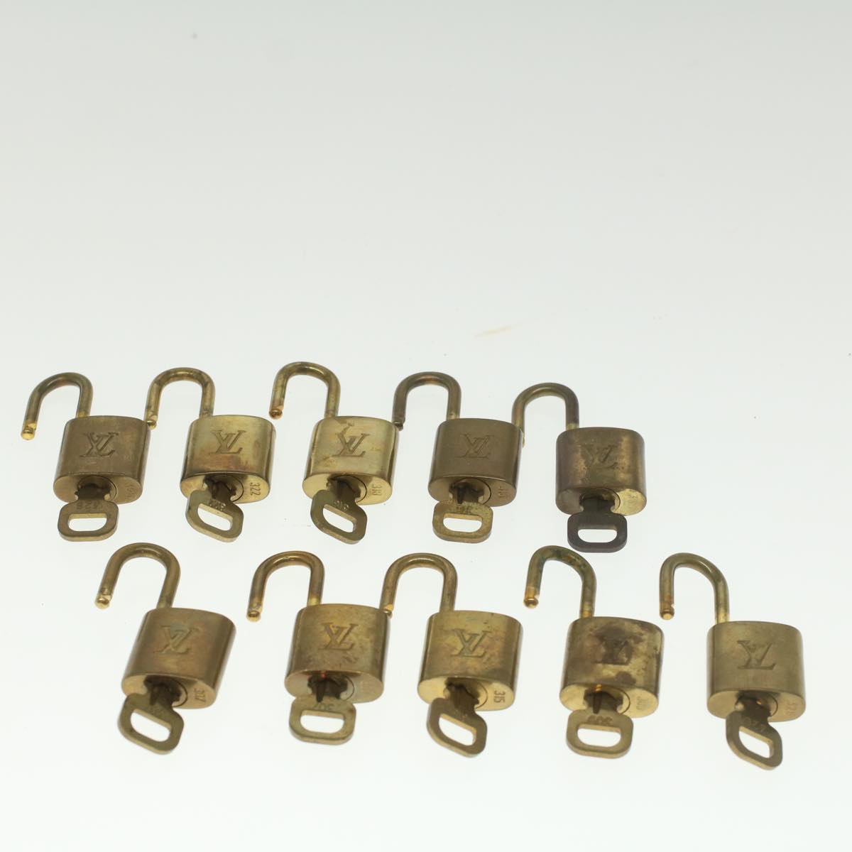 LOUIS VUITTON Padlock 10set Gold Tone LV Auth ep1992