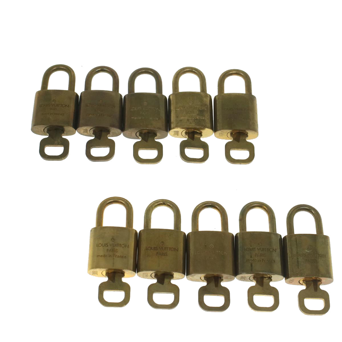 LOUIS VUITTON Padlock 10set Gold Tone LV Auth ep1996