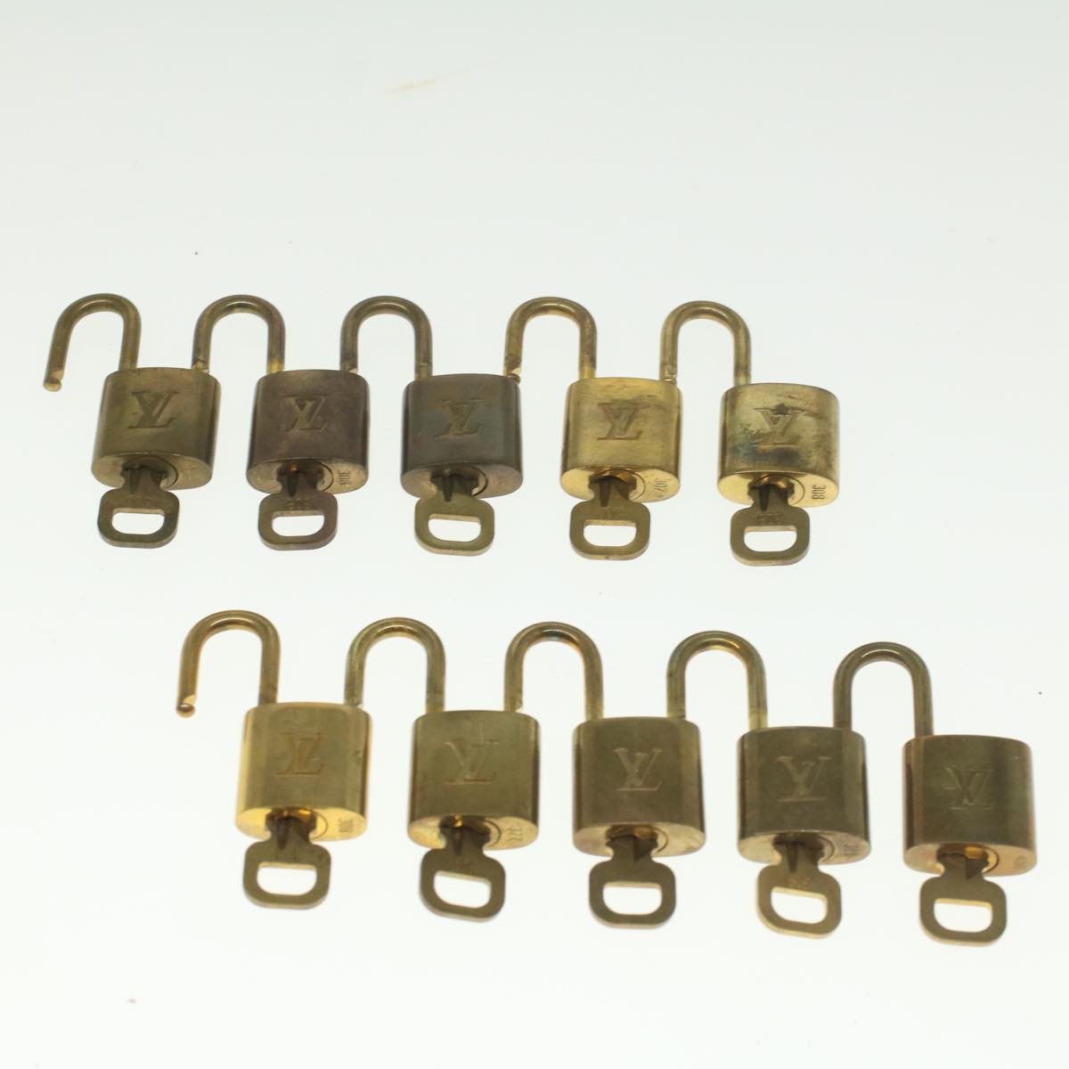 LOUIS VUITTON Padlock 10set Gold Tone LV Auth ep1996