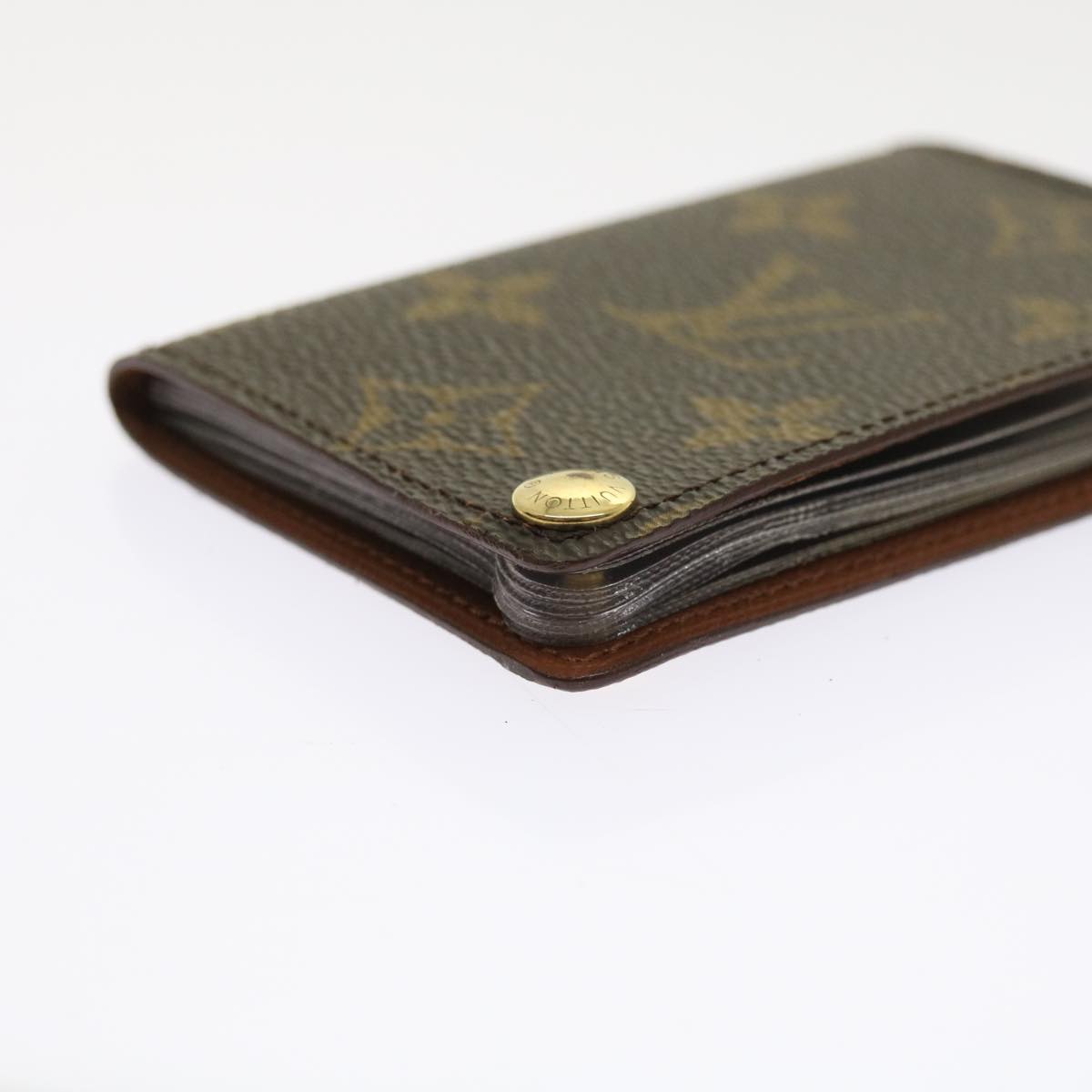 LOUIS VUITTON Monogram Porte Cartes Credit Pression Card Case M60937 Auth ep2028