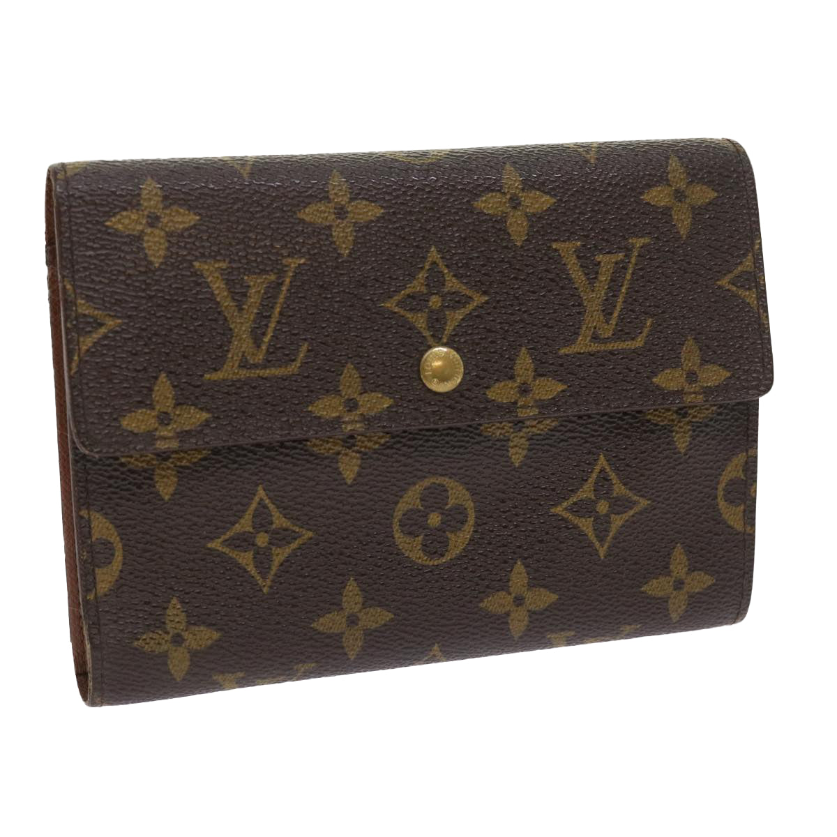 LOUIS VUITTON Monogram Porte Tresor Etui Chequier Wallet M61200 LV Auth ep2035