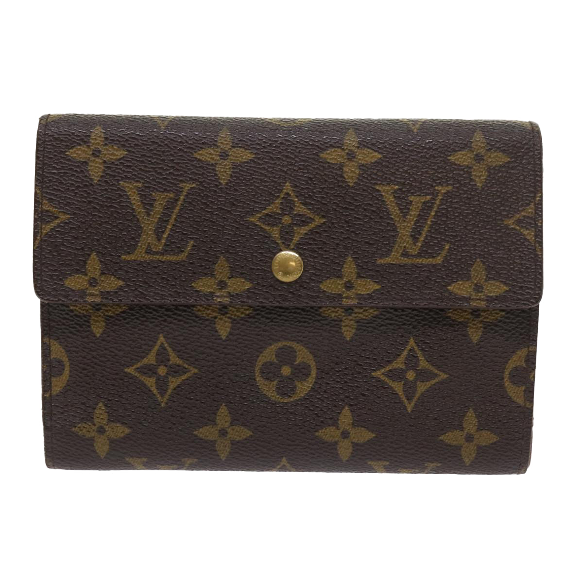 LOUIS VUITTON Monogram Porte Tresor Etui Chequier Wallet M61200 LV Auth ep2035