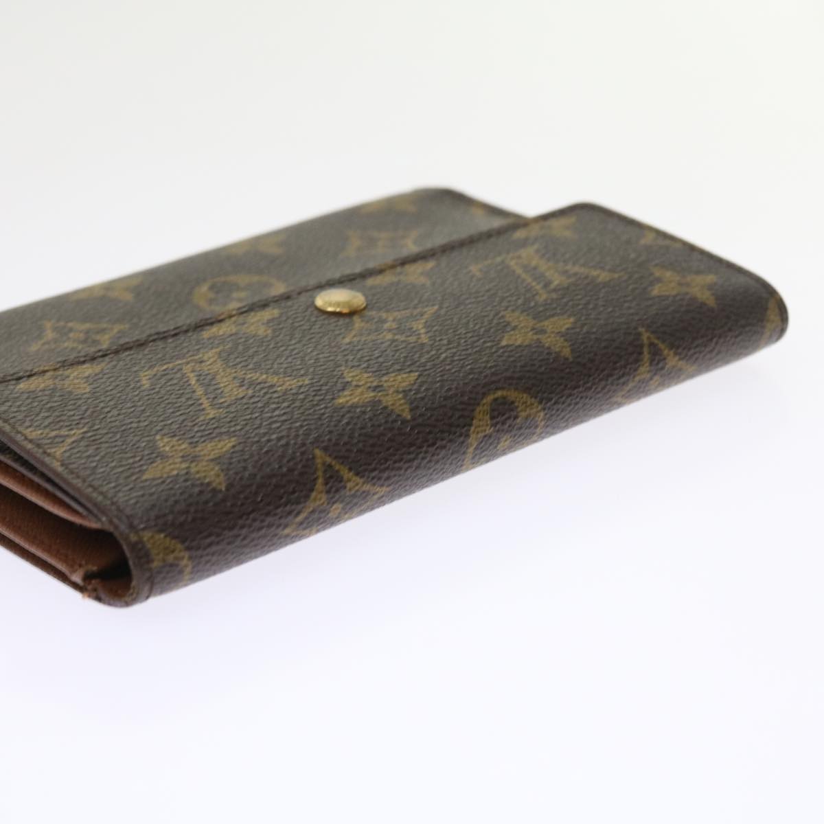 LOUIS VUITTON Monogram Porte Tresor Etui Chequier Wallet M61200 LV Auth ep2035