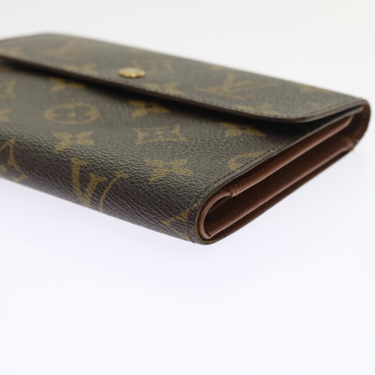 LOUIS VUITTON Monogram Porte Tresor Etui Chequier Wallet M61200 LV Auth ep2035