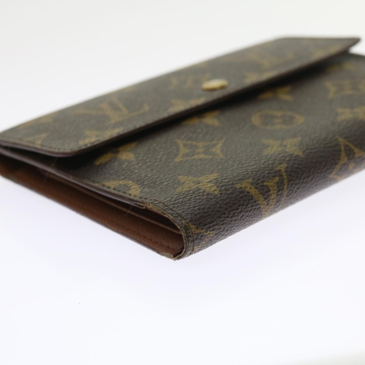 LOUIS VUITTON Monogram Porte Tresor Etui Chequier Wallet M61200 LV Auth ep2035