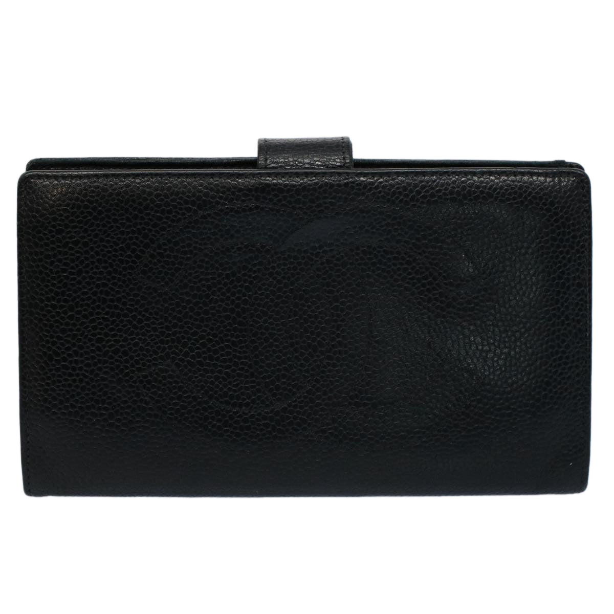 CHANEL Wallet Caviar Skin Black CC Auth ep2037