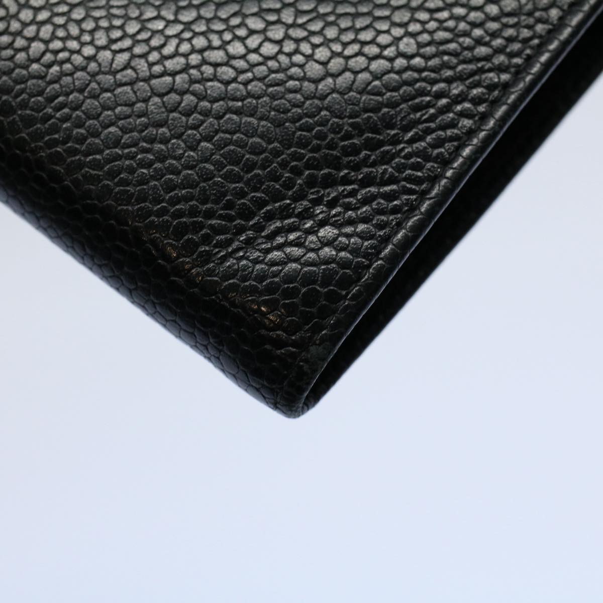 CHANEL Wallet Caviar Skin Black CC Auth ep2037