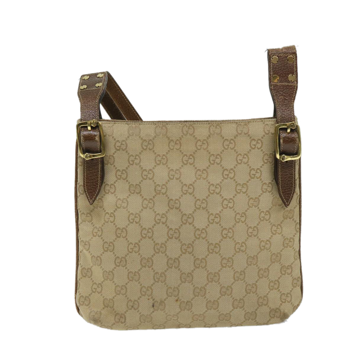 GUCCI GG Canvas Shoulder Bag Beige 115514 Auth ep2073