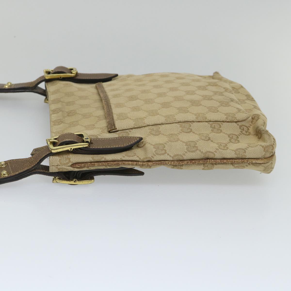 GUCCI GG Canvas Shoulder Bag Beige 115514 Auth ep2073