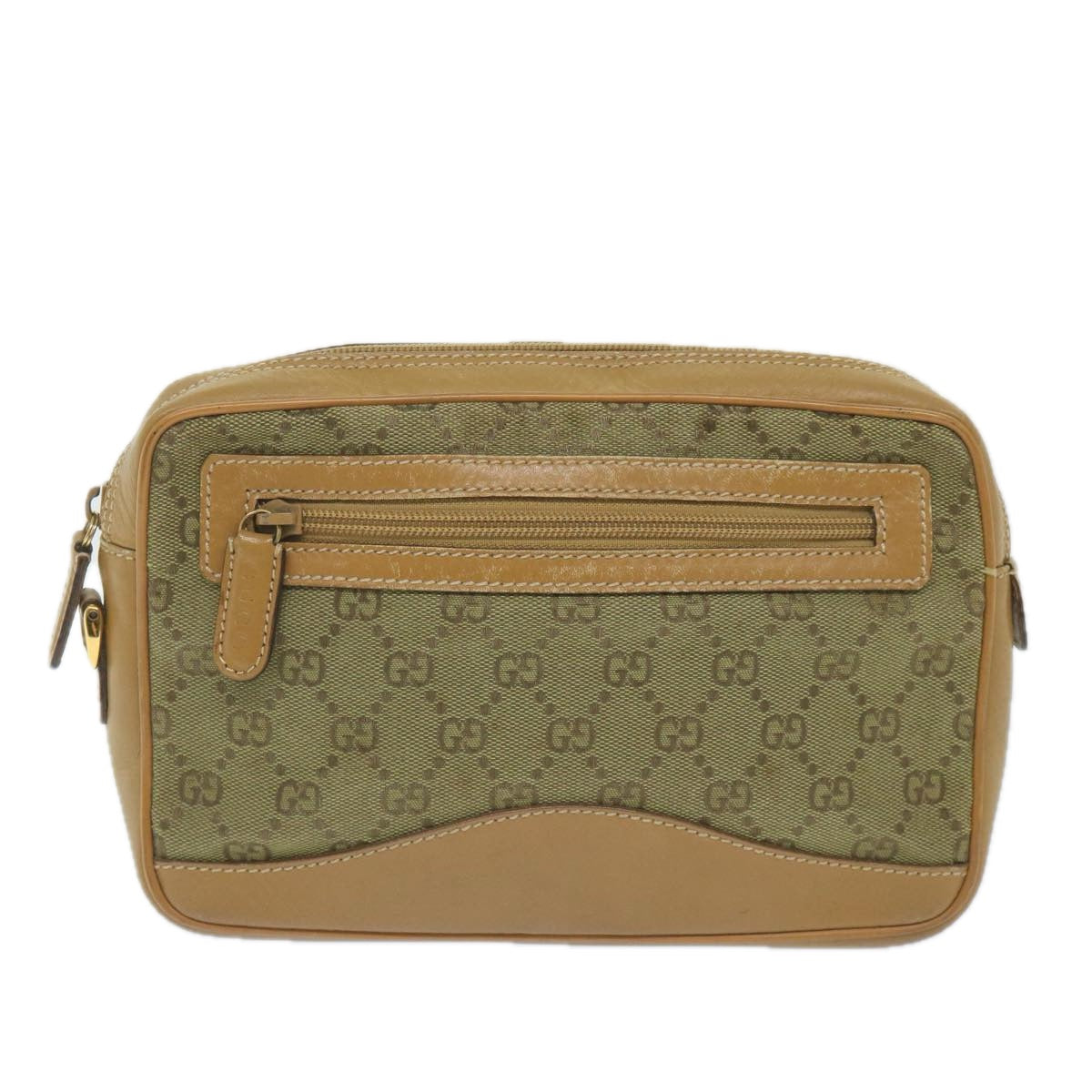 GUCCI GG Canvas Clutch Bag Brown 018 3642 Auth ep2119