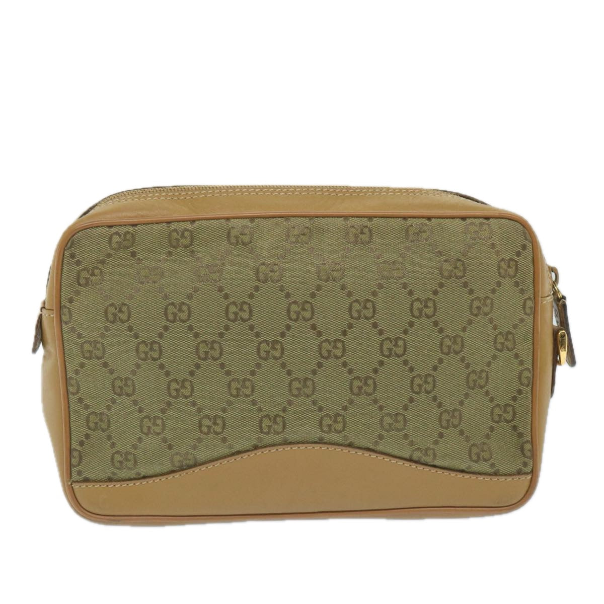 GUCCI GG Canvas Clutch Bag Brown 018 3642 Auth ep2119