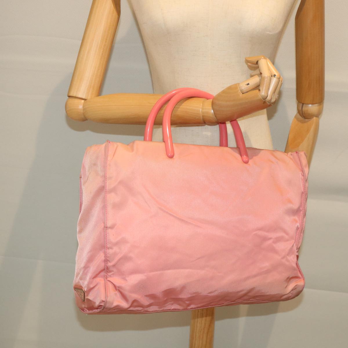 PRADA Hand Bag Nylon Pink Auth ep2122