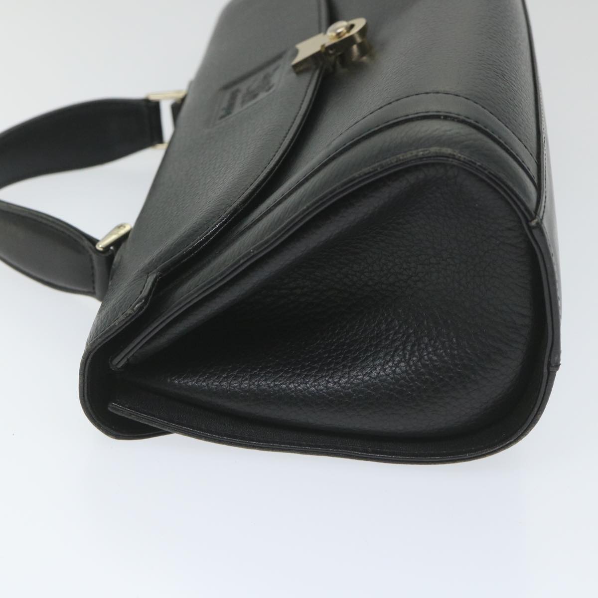 Burberrys Hand Bag Leather Black Auth ep2130