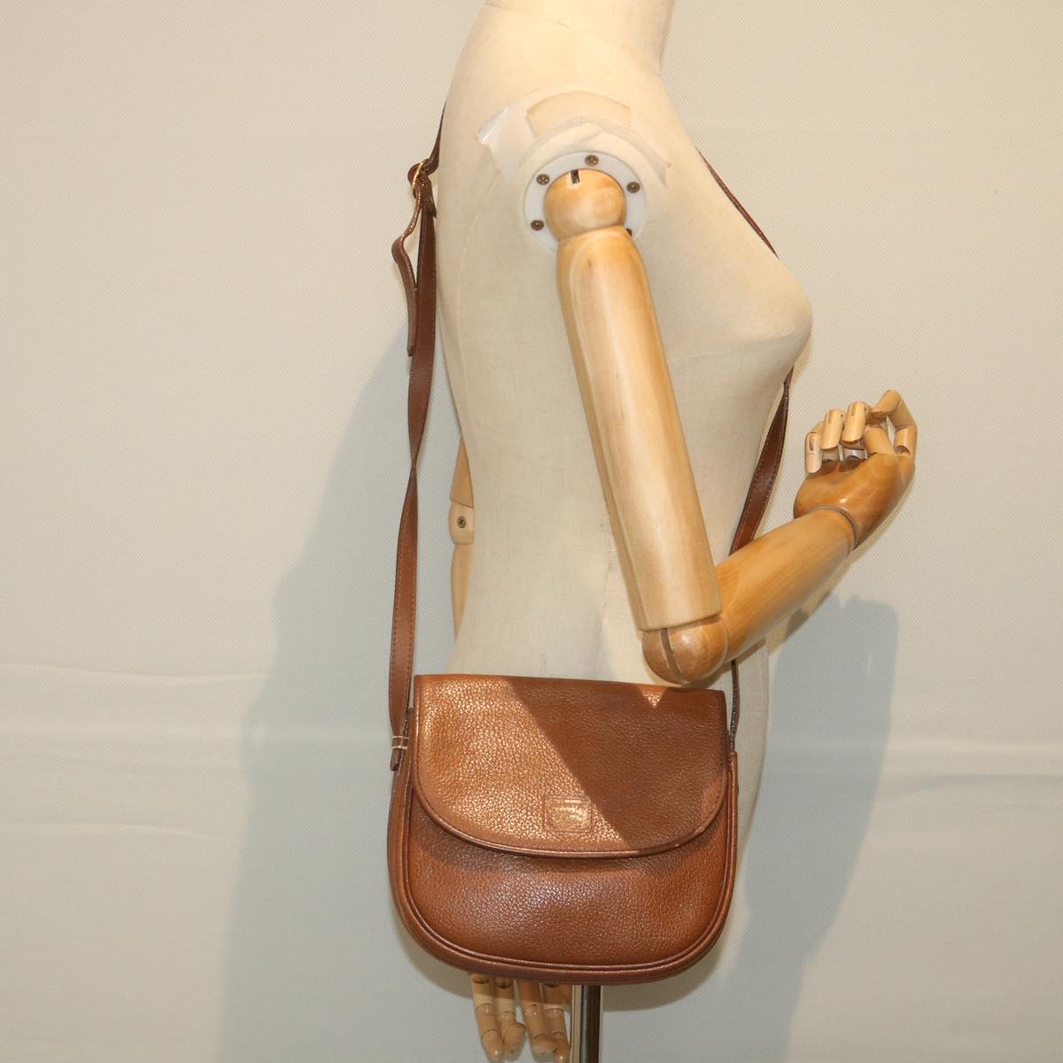 Burberrys Shoulder Bag Leather Brown Auth ep2154