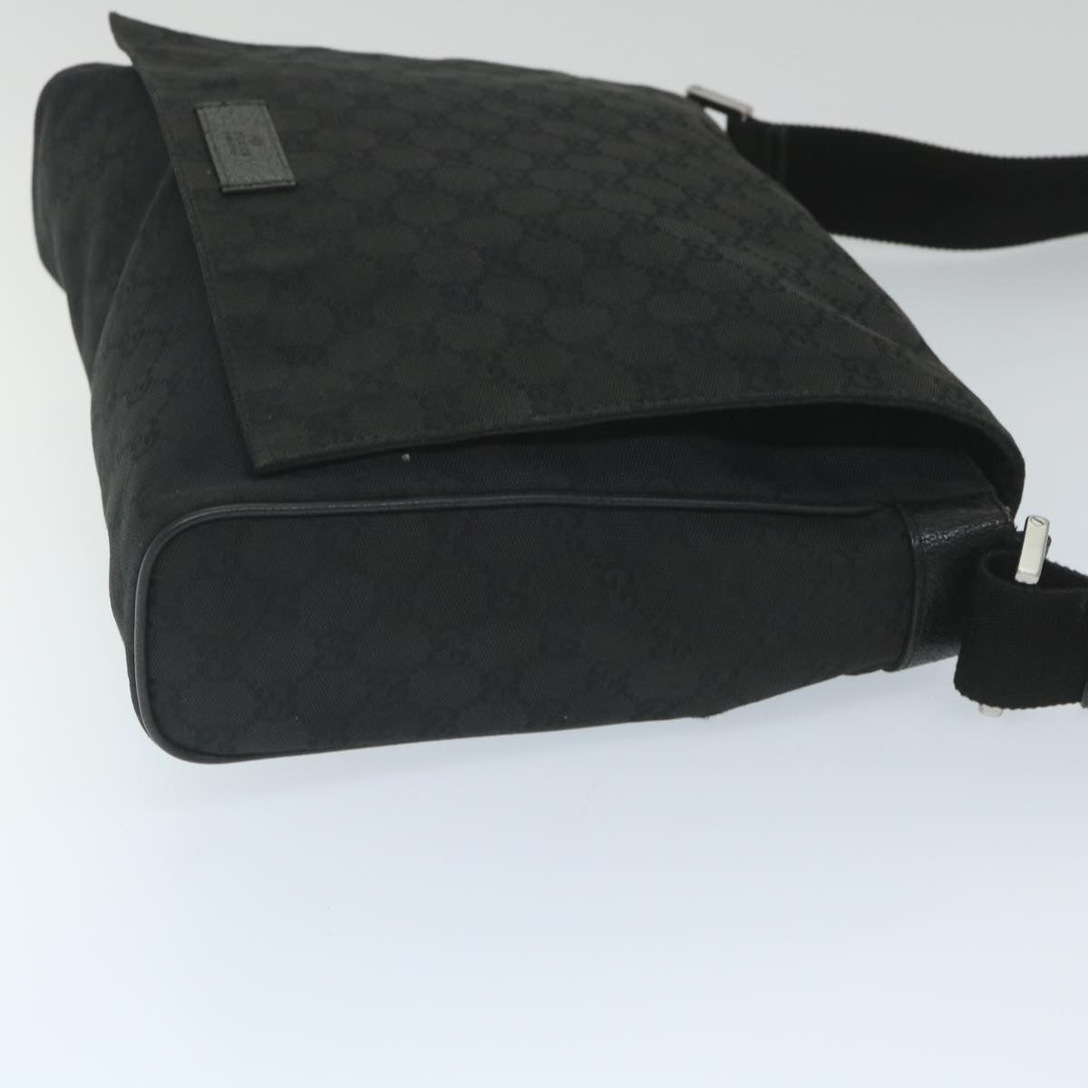 GUCCI GG Canvas Shoulder Bag Black 146236 Auth ep2179