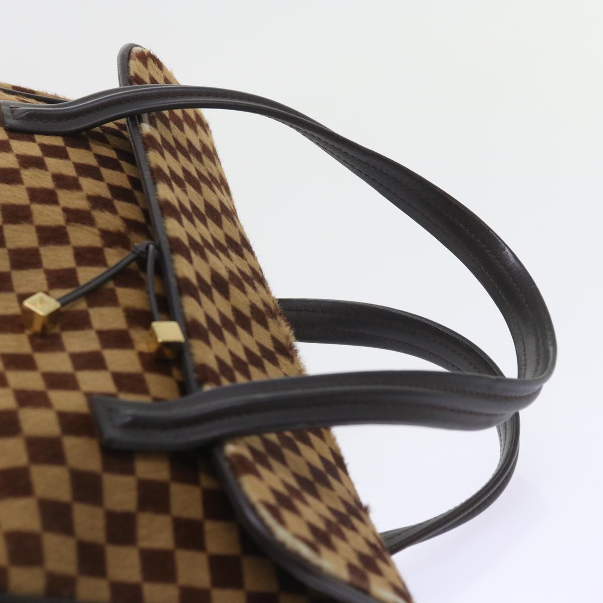 LOUIS VUITTON Damier Sauvage Lion Bag Harako leather Brown M92131 LV Auth ep2197