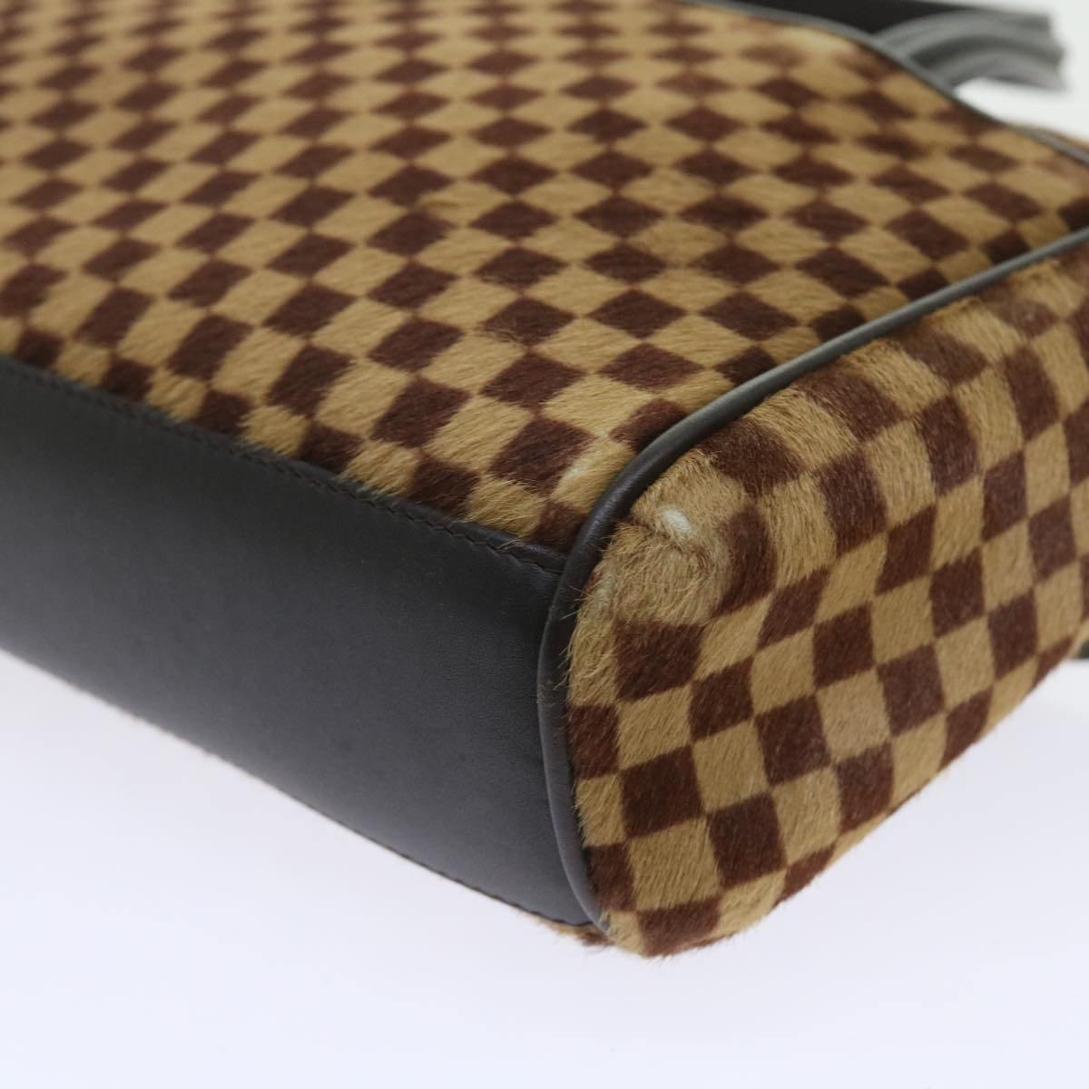 LOUIS VUITTON Damier Sauvage Lion Bag Harako leather Brown M92131 LV Auth ep2197