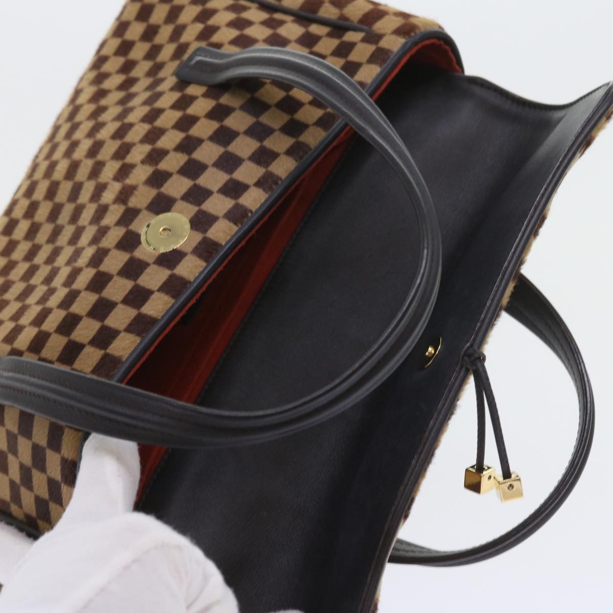 LOUIS VUITTON Damier Sauvage Lion Bag Harako leather Brown M92131 LV Auth ep2197