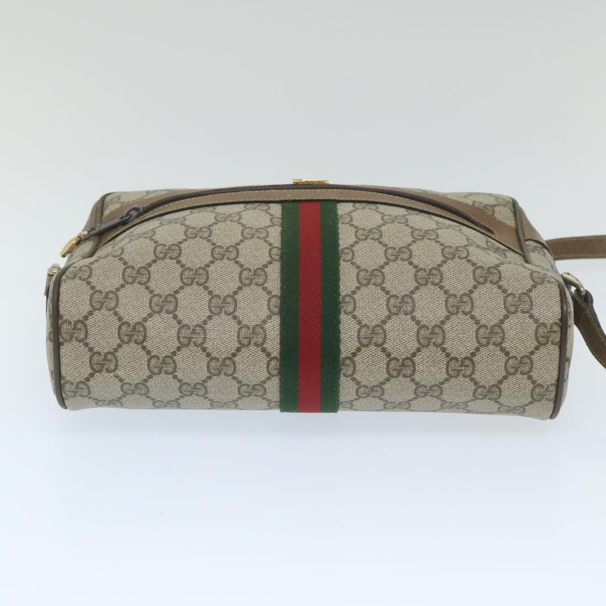 GUCCI GG Supreme Web Sherry Line Shoulder Bag Beige Red 001 4071 5 Auth ep2202